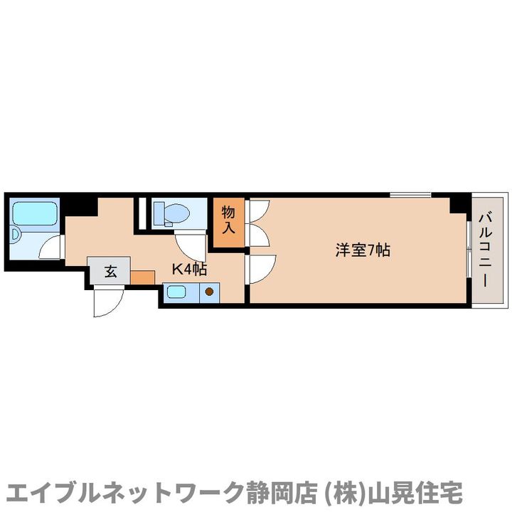 静岡県静岡市葵区両替町1丁目(マンション)の賃貸物件の間取り