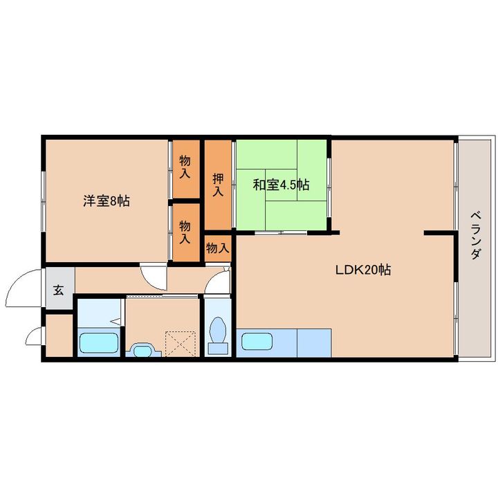 奈良県香芝市逢坂5丁目(マンション)の賃貸物件3503の間取り
