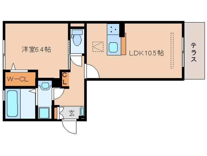 奈良県奈良市秋篠新町(アパート)の賃貸物件の間取り