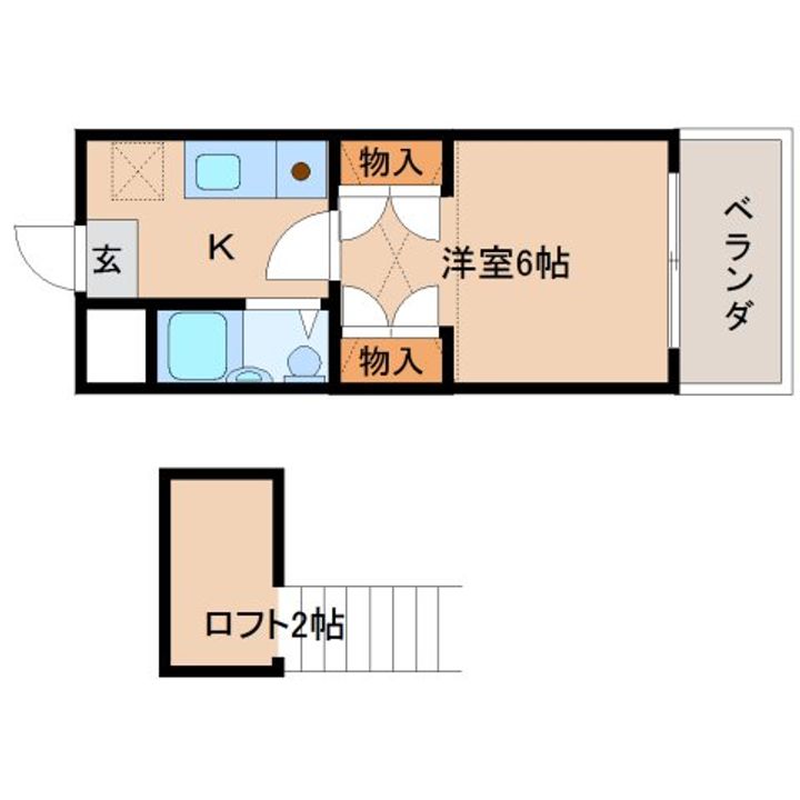奈良県奈良市南京終町2丁目(マンション)の賃貸物件の間取り