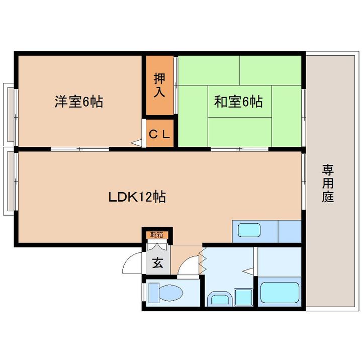 奈良県奈良市七条1丁目(アパート)の賃貸物件の間取り