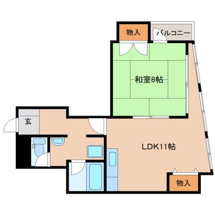 奈良県生駒市谷田町(マンション)の賃貸物件301の間取り