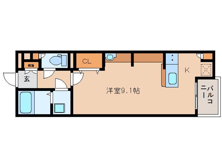 奈良県生駒市壱分町(アパート)の賃貸物件105の間取り