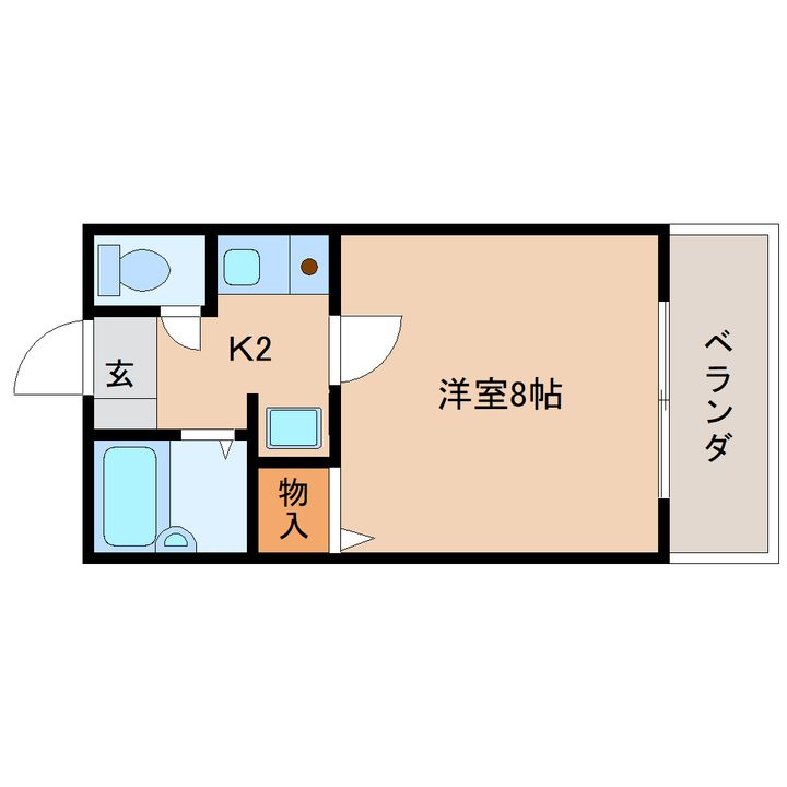 奈良県奈良市南登美ヶ丘(アパート)の賃貸物件の間取り