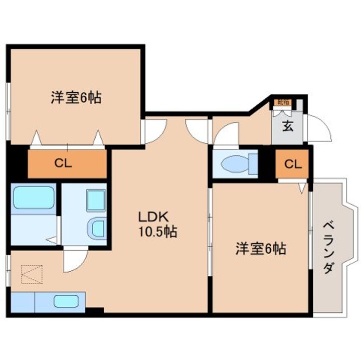 奈良県生駒郡斑鳩町目安4丁目(アパート)の賃貸物件の間取り