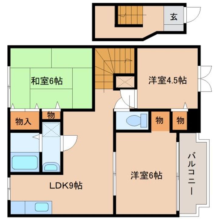 奈良県大和郡山市小泉町(アパート)の賃貸物件の間取り