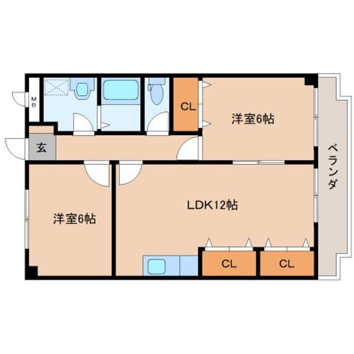 奈良県桜井市大字西之宮(マンション)の賃貸物件の間取り