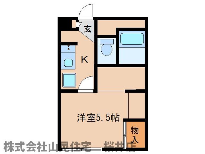 奈良県桜井市大字上之庄(アパート)の賃貸物件101の間取り
