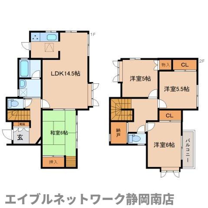 静岡県焼津市浜当目2丁目(一戸建)の賃貸物件Kの間取り