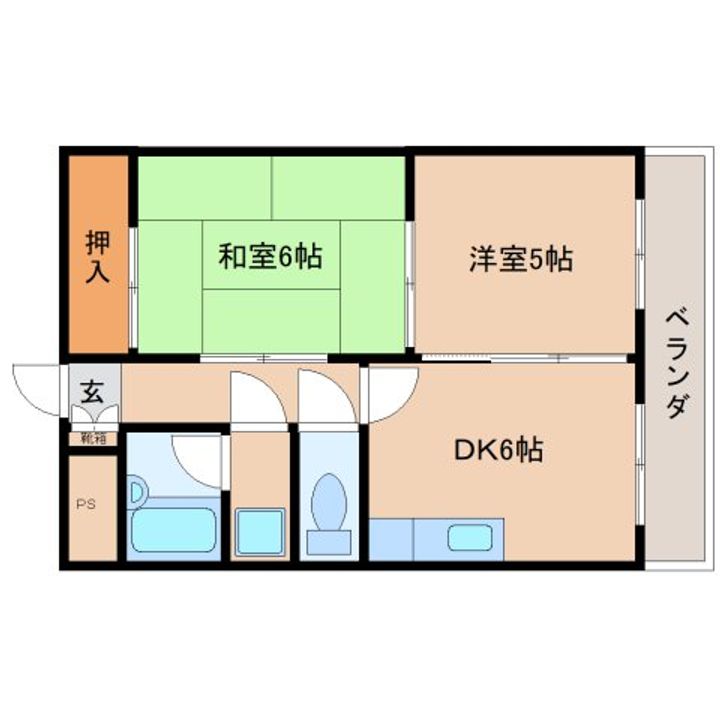 奈良県奈良市東城戸町(マンション)の賃貸物件の間取り