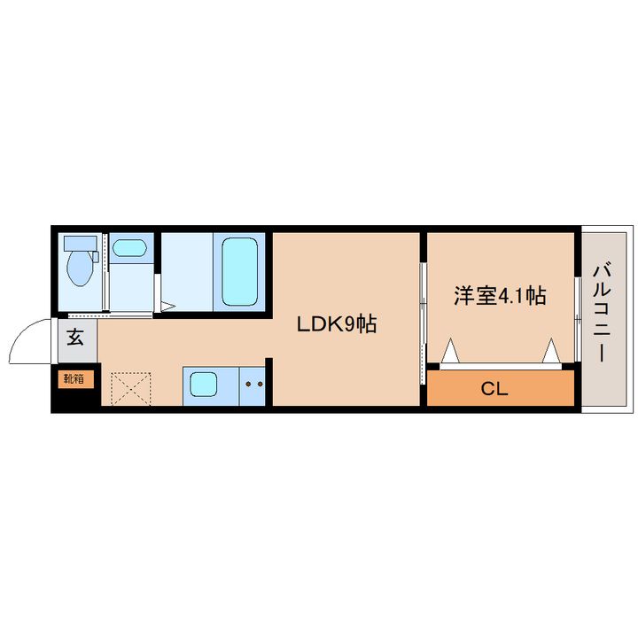 奈良県大和郡山市筒井町(アパート)の賃貸物件の間取り