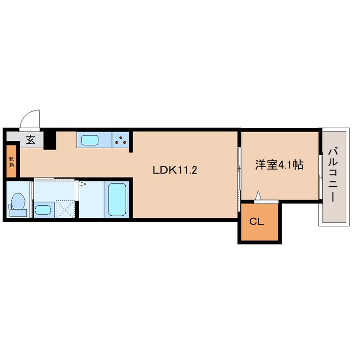 奈良県大和郡山市筒井町(アパート)の賃貸物件の間取り