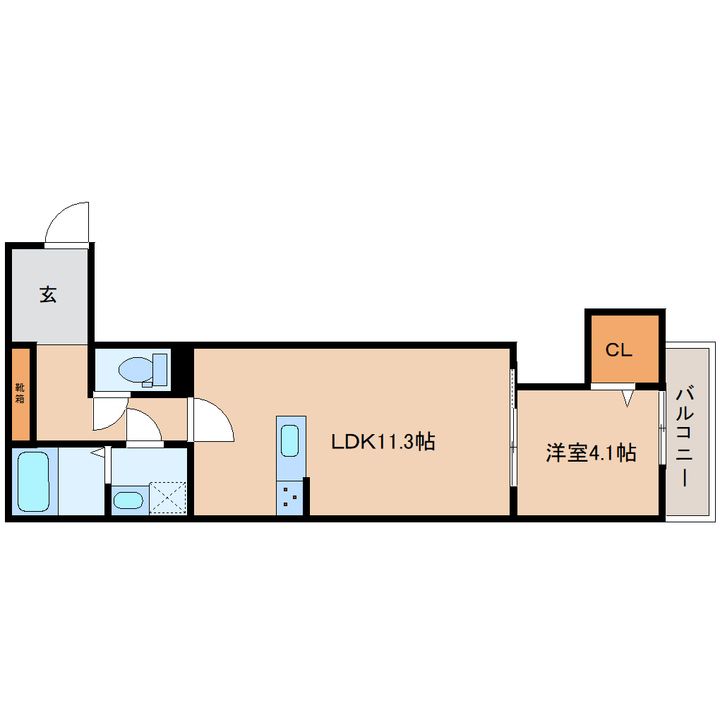 奈良県大和郡山市筒井町(アパート)の賃貸物件の間取り