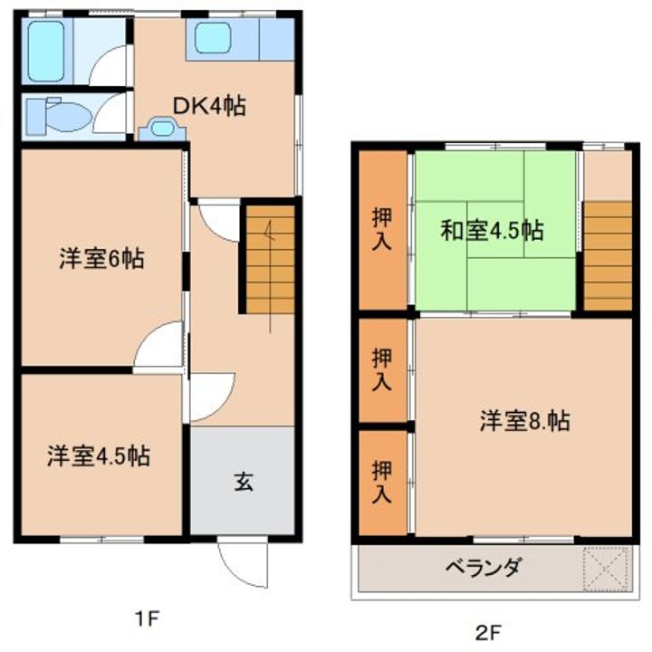 奈良県橿原市八木町3丁目(一戸建)の賃貸物件K-1の間取り