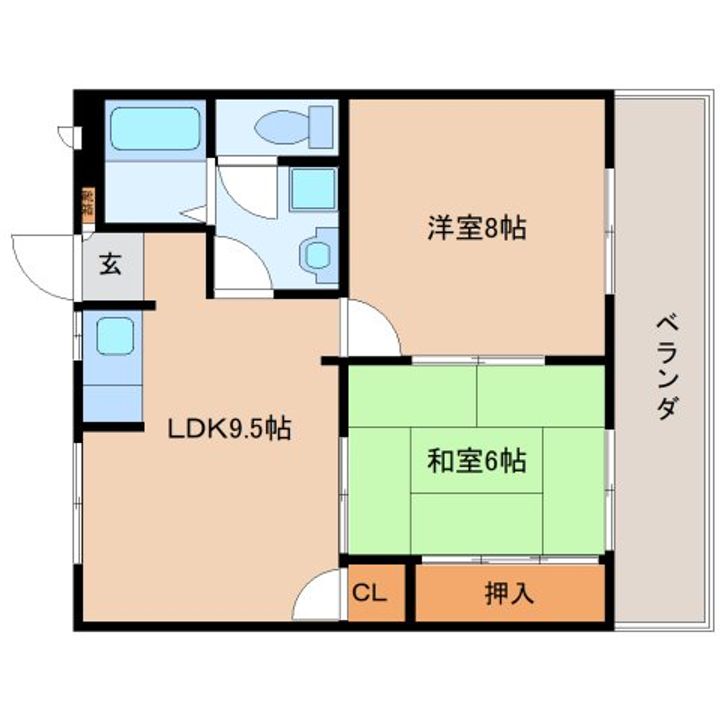 奈良県大和郡山市小泉町(マンション)の賃貸物件の間取り