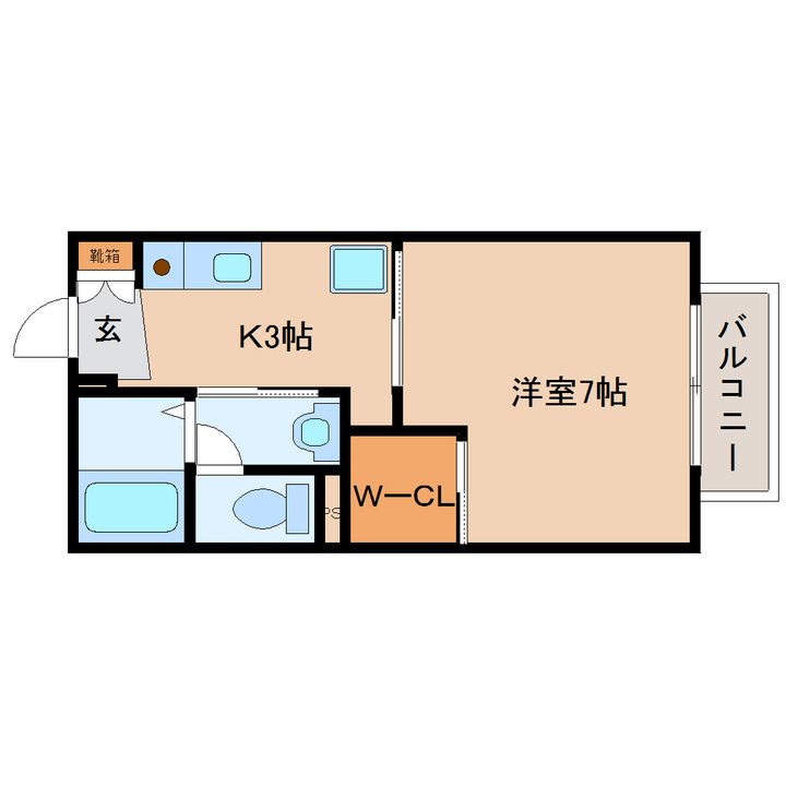 奈良県奈良市川上町(アパート)の賃貸物件の間取り