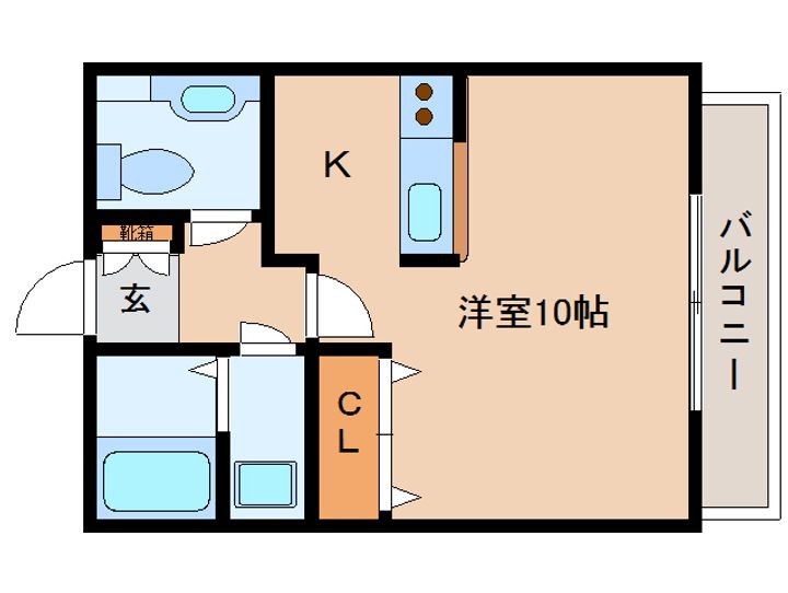 奈良県生駒市西旭ケ丘(アパート)の賃貸物件103の間取り