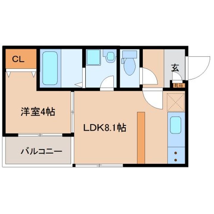 奈良県奈良市法蓮町(アパート)の賃貸物件の間取り