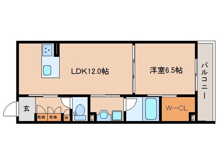 奈良県奈良市北市町(マンション)の賃貸物件の間取り