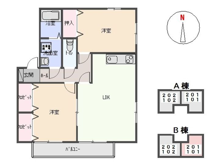 エレック B102の間取り