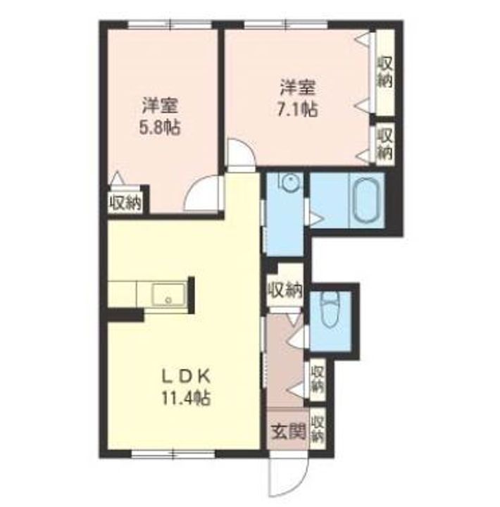 ラ・ファミリーナA102の間取り