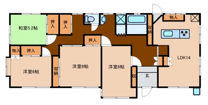 宮城県柴田郡大河原町金ケ瀬字新居掛(一戸建)の賃貸物件1の間取り
