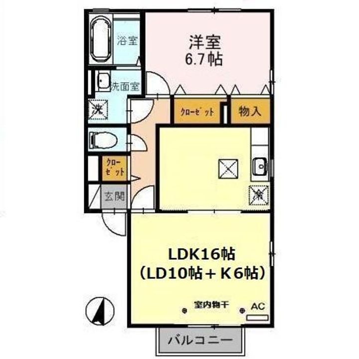 アコール・ヴィレ Cの間取り
