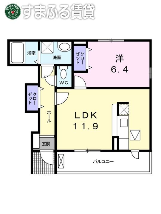 サンリット タウンC105の間取り