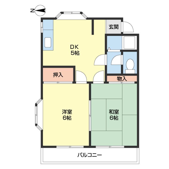 マンション神前Ⅱ2-Aの間取り