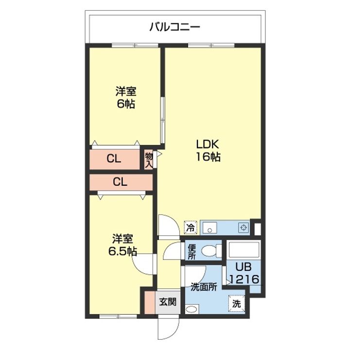 U−Buil箕島Ⅱ302の間取り