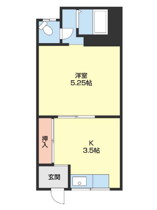 コーポ湊Ⅰ307の間取り