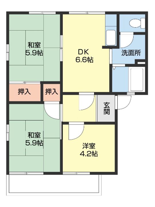 フレグランスロゼ206の間取り