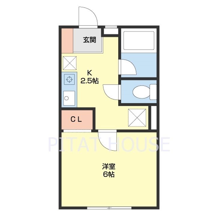 和歌山県和歌山市三葛の賃貸アパートの間取り
