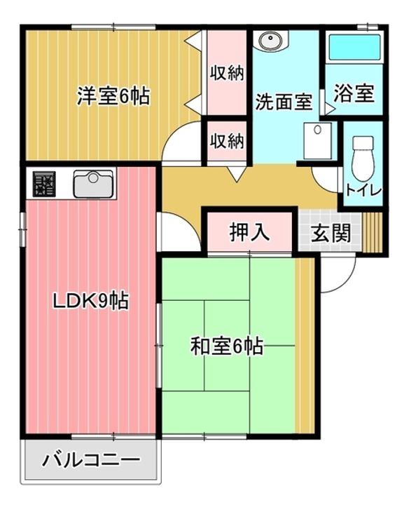 リバービュー 201の間取り