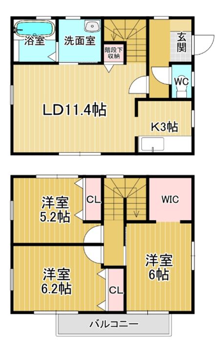 徳島県鳴門市大津町木津野字養父の内(一戸建)の賃貸物件6の間取り
