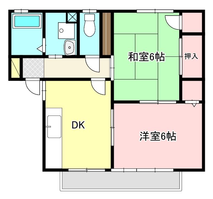 静岡県焼津市下小田(アパート)の賃貸物件101の間取り