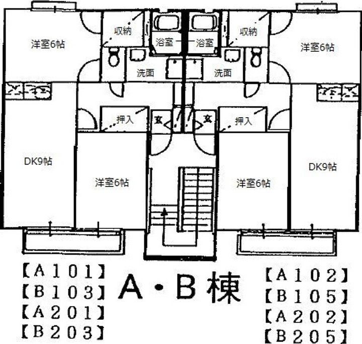 静岡県焼津市五ケ堀之内(アパート)の賃貸物件B105の間取り