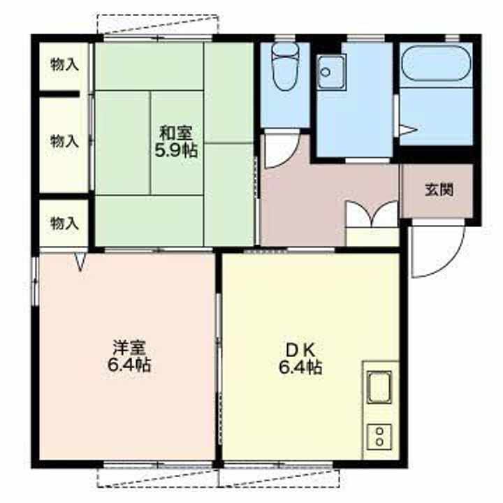 静岡県島田市船木(アパート)の賃貸物件A102の間取り