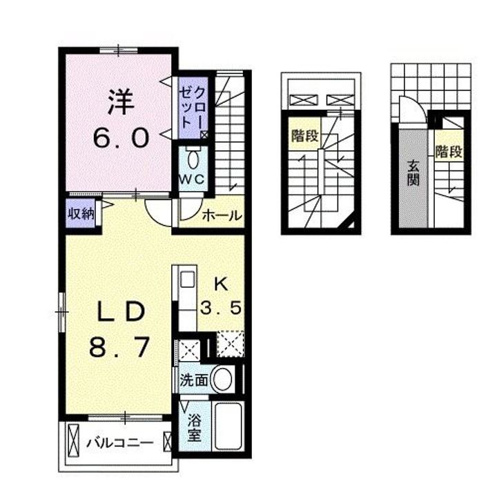 静岡県掛川市杉谷1丁目(アパート)の賃貸物件302の間取り