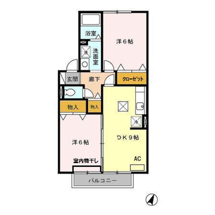 静岡県掛川市長谷1丁目(アパート)の賃貸物件101の間取り