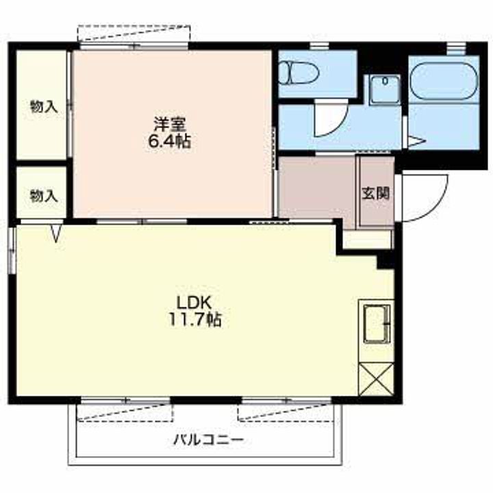 静岡県島田市旭2丁目(アパート)の賃貸物件B101の間取り