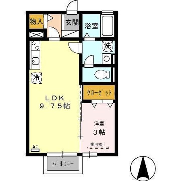 静岡県磐田市豊島(アパート)の賃貸物件201の間取り