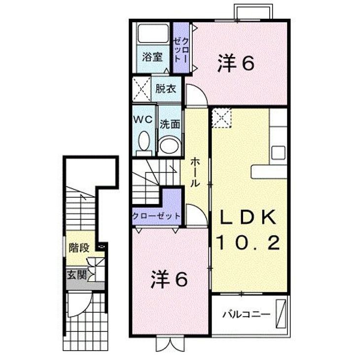 静岡県掛川市三俣(アパート)の賃貸物件201の間取り