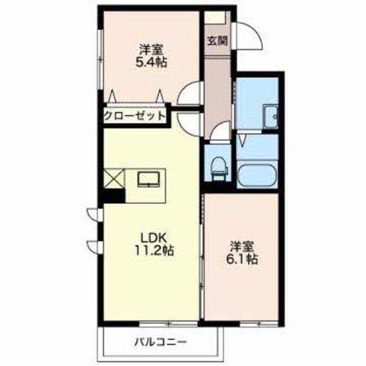 静岡県袋井市愛野南2丁目(アパート)の賃貸物件の間取り