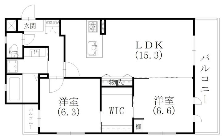静岡県菊川市加茂(マンション)の賃貸物件の間取り