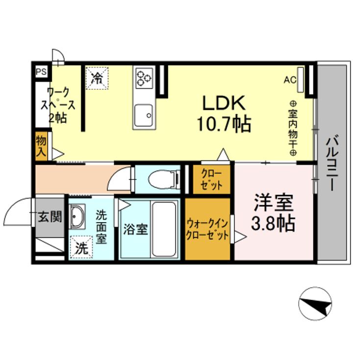 静岡県藤枝市高柳(アパート)の賃貸物件305の間取り