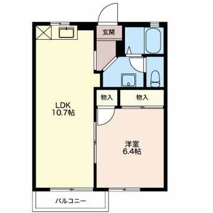 静岡県牧之原市勝俣(アパート)の賃貸物件B101の間取り