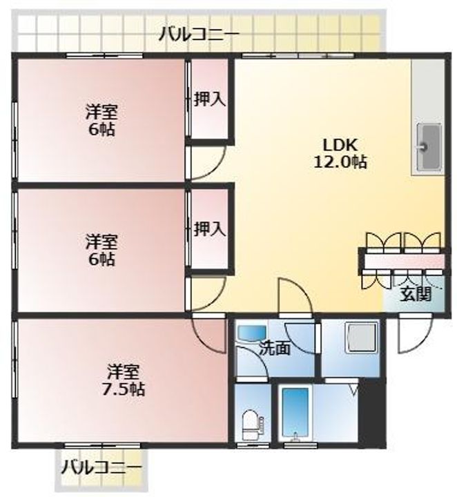 ブラウンルーフの間取り