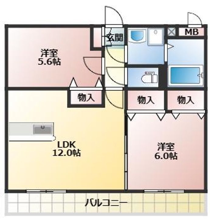 グランコート中郷Ⅱの間取り