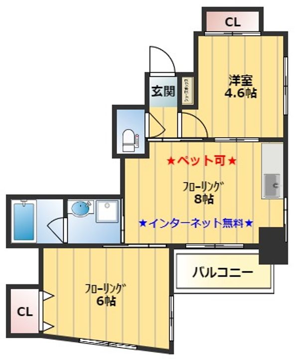 さくらヒルズ天公前202の間取り